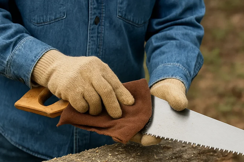 cleaning hand saw